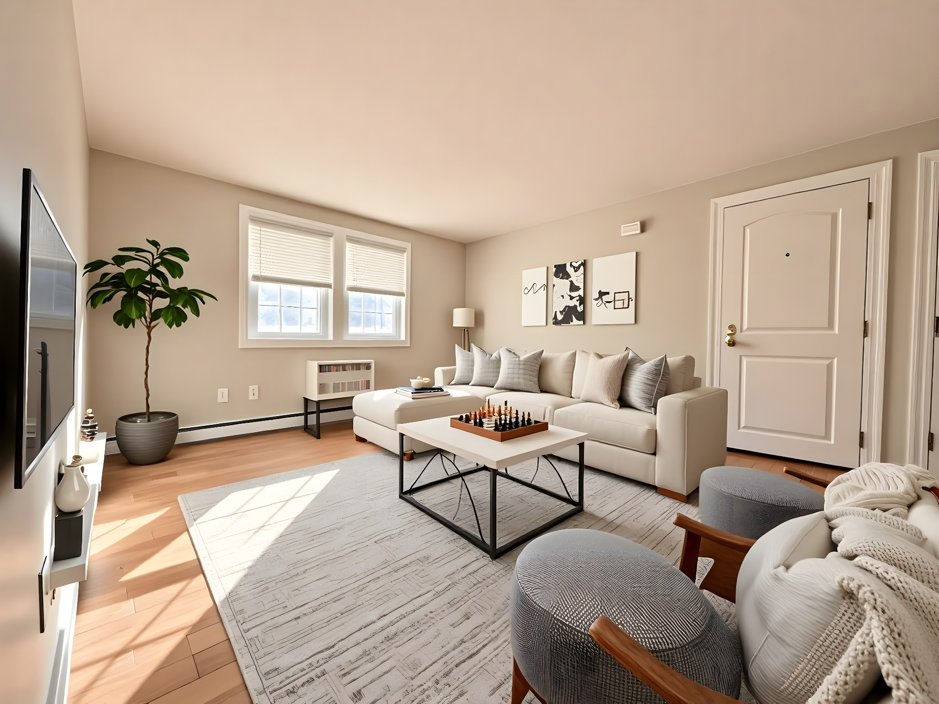 Stonehenge Apartments — staged living room