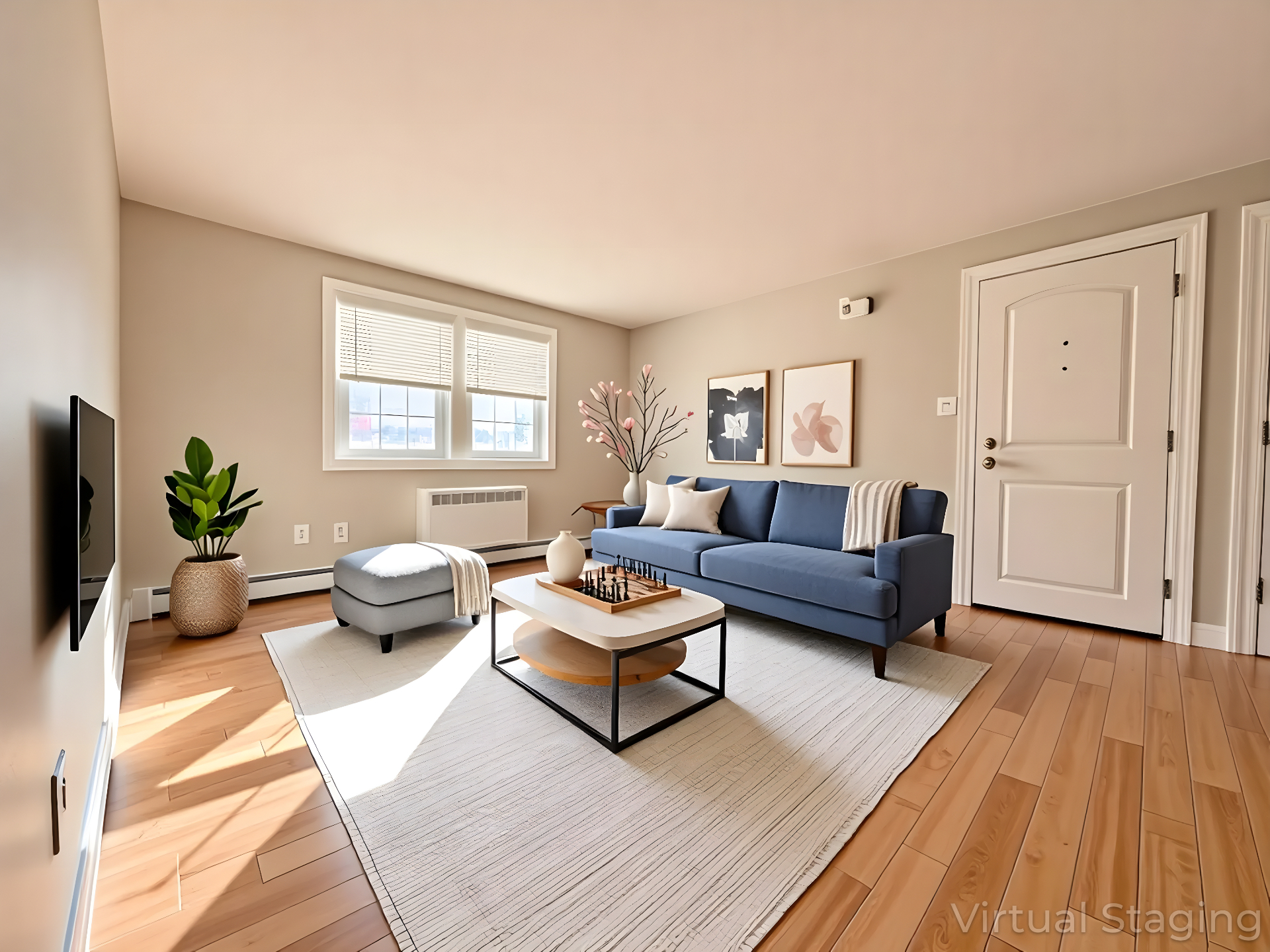 Stonehenge Apartments — staged living room